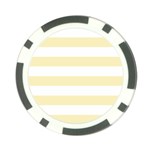 Horizontal Stripes - White and Blond Yellow Poker Chip Card Guard