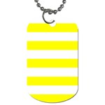 Horizontal Stripes - White and Yellow Dog Tag (One Side)