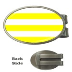 Horizontal Stripes - White and Yellow Money Clip (Oval)