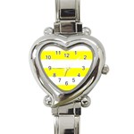 Horizontal Stripes - White and Yellow Heart Italian Charm Watch