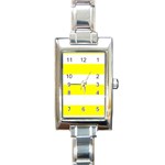 Horizontal Stripes - White and Yellow Rectangle Italian Charm Watch