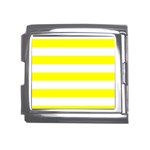 Horizontal Stripes - White and Yellow Mega Link Italian Charm (18mm)