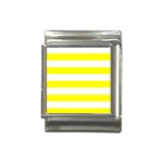 Horizontal Stripes - White and Yellow Italian Charm (13mm)