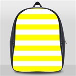 Horizontal Stripes - White and Yellow School Bag (Large)