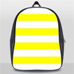 Horizontal Stripes - White and Yellow School Bag (XL)