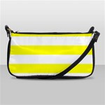 Horizontal Stripes - White and Yellow Shoulder Clutch Bag