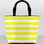 Horizontal Stripes - White and Yellow Bucket Bag