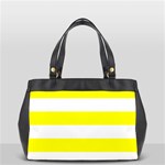 Horizontal Stripes - White and Yellow Oversize Office Handbag (One Side)