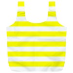 Horizontal Stripes - White and Yellow Full Print Recycle Bag (XL)