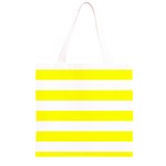 Horizontal Stripes - White and Yellow Grocery Light Tote Bag