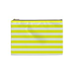 Horizontal Stripes - White and Yellow Cosmetic Bag (M)