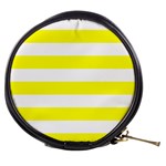 Horizontal Stripes - White and Yellow Mini Makeup Bag