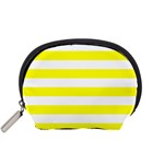 Horizontal Stripes - White and Yellow Accessory Pouch (Small)