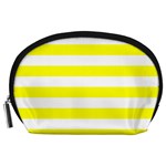 Horizontal Stripes - White and Yellow Accessory Pouch (Large)