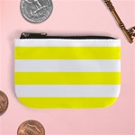 Horizontal Stripes - White and Yellow Mini Coin Purse