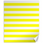 Horizontal Stripes - White and Yellow Canvas 8  x 10 