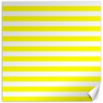 Horizontal Stripes - White and Yellow Canvas 12  x 12 