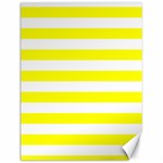 Horizontal Stripes - White and Yellow Canvas 12  x 16 