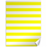 Horizontal Stripes - White and Yellow Canvas 18  x 24 