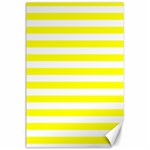 Horizontal Stripes - White and Yellow Canvas 24  x 36 