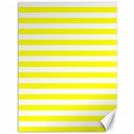 Horizontal Stripes - White and Yellow Canvas 36  x 48 