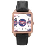 never trump Rose Gold Leather Watch 