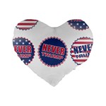 never trump Standard 16  Premium Flano Heart Shape Cushion 