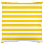 Horizontal Stripes - White and Gold Yellow Large Cushion Case (One Side)