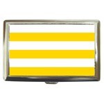 Horizontal Stripes - White and Gold Yellow Cigarette Money Case