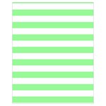 Horizontal Stripes - White and Light Green Drawstring Bag (Small)