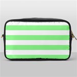 Horizontal Stripes - White and Light Green Toiletries Bag (One Side)