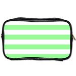 Horizontal Stripes - White and Light Green Toiletries Bag (Two Sides)