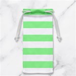 Horizontal Stripes - White and Light Green Jewelry Bag