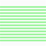 Horizontal Stripes - White and Light Green Collage 11  x 14 