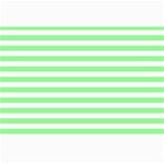 Horizontal Stripes - White and Light Green Collage 12  x 18 