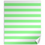 Horizontal Stripes - White and Light Green Canvas 8  x 10 