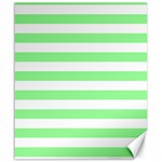 Horizontal Stripes - White and Light Green Canvas 20  x 24 