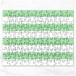 Horizontal Stripes - White and Celadon Green Jigsaw Puzzle (Rectangular)