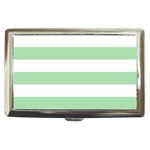 Horizontal Stripes - White and Celadon Green Cigarette Money Case