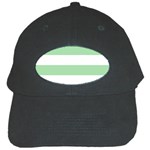 Horizontal Stripes - White and Celadon Green Black Cap