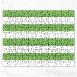 Horizontal Stripes - White and Dollar Bill Green Jigsaw Puzzle (Rectangular)