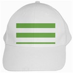 Horizontal Stripes - White and Dollar Bill Green White Cap