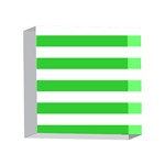 Horizontal Stripes - White and Lime Green 4 x 4  Acrylic Photo Block