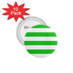 Horizontal Stripes - White and Lime Green 1.75  Button (10 pack)