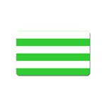 Horizontal Stripes - White and Lime Green Magnet (Name Card)