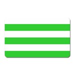 Horizontal Stripes - White and Lime Green Magnet (Rectangular)