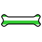 Horizontal Stripes - White and Lime Green Magnet (Dog Bone)