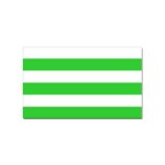 Horizontal Stripes - White and Lime Green Sticker Rectangular (10 pack)