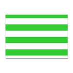 Horizontal Stripes - White and Lime Green Sticker A4 (10 pack)