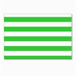 Horizontal Stripes - White and Lime Green Postcard 4 x 6  (Pkg of 10)